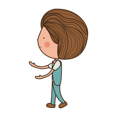 boy walking with formal suit and shoes