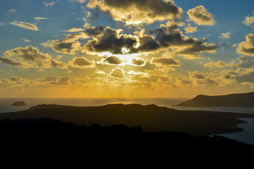 Sunset in Santorini, Greece
