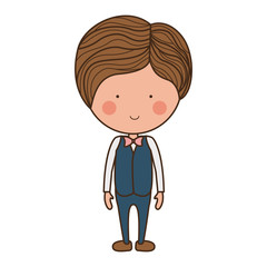 groom with suit formal and bowtie vector illustration