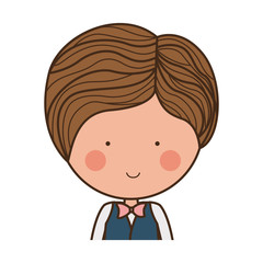 half body groom with formal suit vector illustration