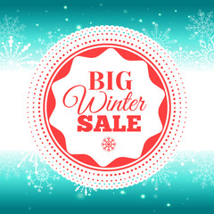 Winter sale poster. Vector illustration.