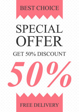 Vector Special Offer banner for online stores, websites, retail posters, social media ads. Creative banner layout for m-commerce, mobile applications, e-mail promotions