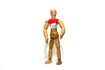Wooden puppet with Indonesia flag on body