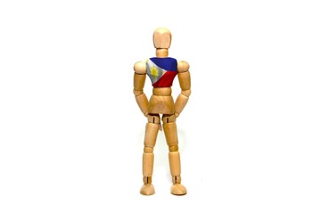 Wooden puppet with Philippines flag on body
