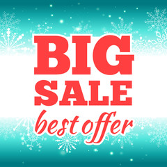 Winter sale poster. Vector illustration.