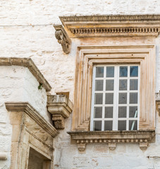Locorotondo, windows of whitewashed house