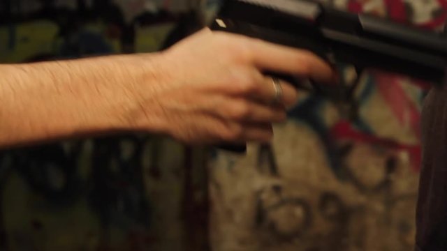 Young Man Buying A Firearm From An Illegal Dealer, Gun, Danger, Bullet, Detail