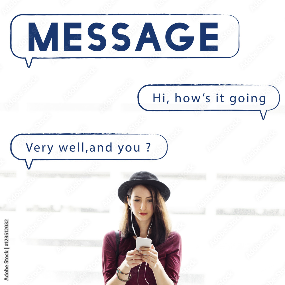 Poster message text mail chat communication concept