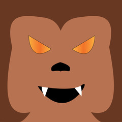 Werewolf Halloween Illustration in square