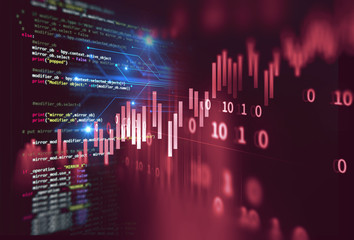 technical financial graph on technology abstract background