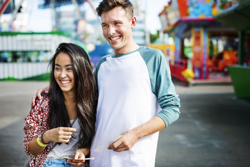 Couple Dating Relaxation Love Theme Park Concept