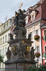 Holy Trinity Column in Karlovy Vary, Czech Republic.