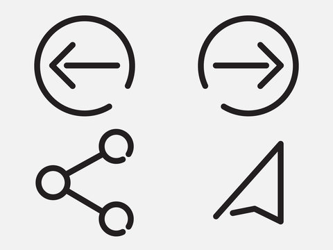 Vector illustration of thin line icons for social media