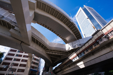 Fototapeta na wymiar 東京　首都高速道路　西新宿ジャンクション
