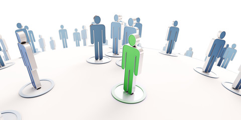 Networking green and blue