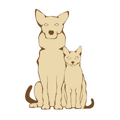 Vector group of pets Dog and Cat corgi