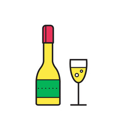Conceptual vector illustration of sparkling champagne glasses. C