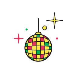 Disco ball icon vector. Shiny illuminated simbol.