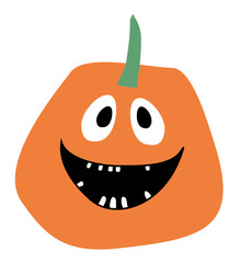 Orange Pumpkin vector Halloween pumpkin icon Pumpkin icon vector  Smiling Pumpkin on a white background Simple flat style design Pumpkin isolated Pumpkin vector icon