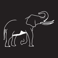 Vector logo elephant. Brand color silhouette icon.