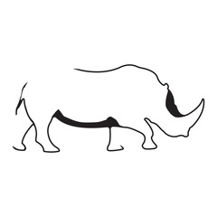 Vector logo rhino. Brand color silhouette icon.