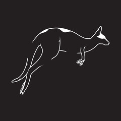 Vector logo kangaroo. Brand color silhouette icon.
