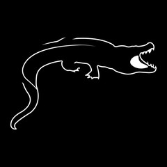 Vector logo crocodile. Brand color silhouette icon.