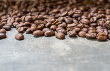 coffee beans On the cement floor