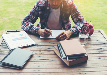 Hipster Businessman Working writing Determine Workspace Lifestyl