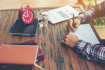 Hipster Businessman Working writing Determine Workspace Lifestyl