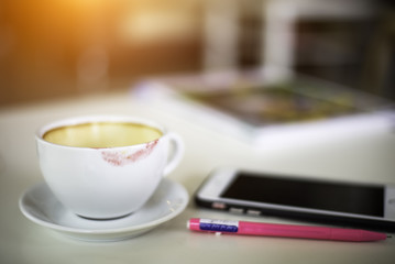 Soft coffee cup, the lipstick coffee mugs, select focus