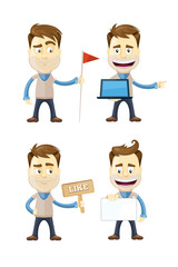 set of businessman in different poses. manager.