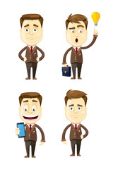 set of businessman in different poses. manager.