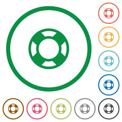 Lifesaver outlined flat icons