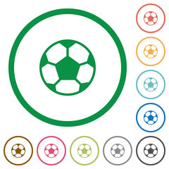 Soccer ball outlined flat icons