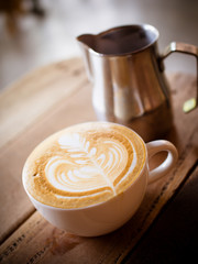 latte art in cafe