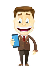 set of businessman in different poses. manager.