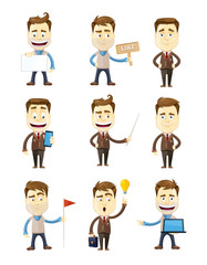 Fototapeta premium set of businessman in different poses. manager.