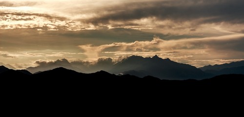 mountains at sunset