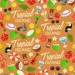 Tropical Island : island Elements : Vector Illustration 