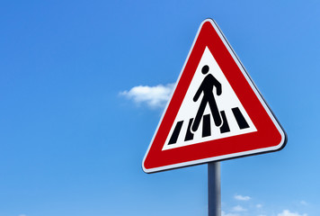 Traffic sign pedestrian crossing
