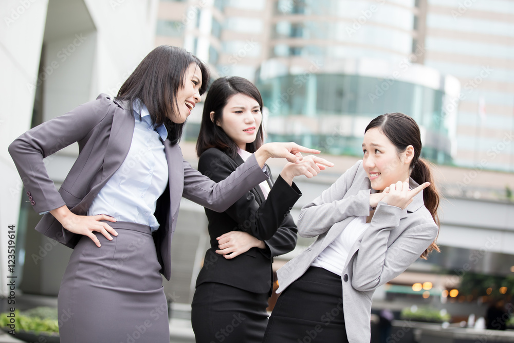 Wall mural business woman bullying