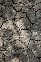 Close up of dry cracked earth. Drought land background