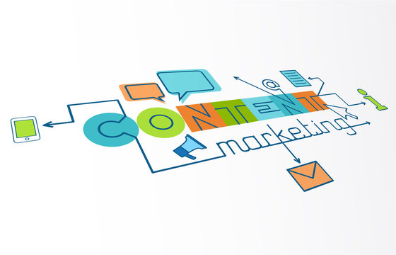 CONTENT MARKETING Vector Line Concept Icons