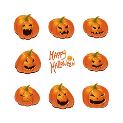 Halloween set with pumpkins