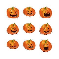 Halloween set with pumpkins