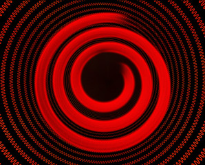 Electric spiral heated to a red. Heating coil element. 3D illustration