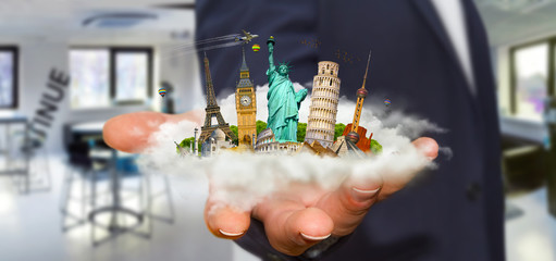 Man travelling the world