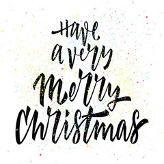 Merry Christmas. Calligraphy Lettering illustration.