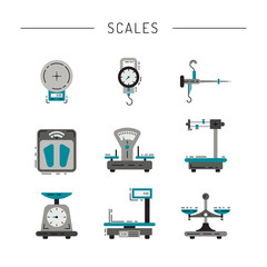 flat icons of scales